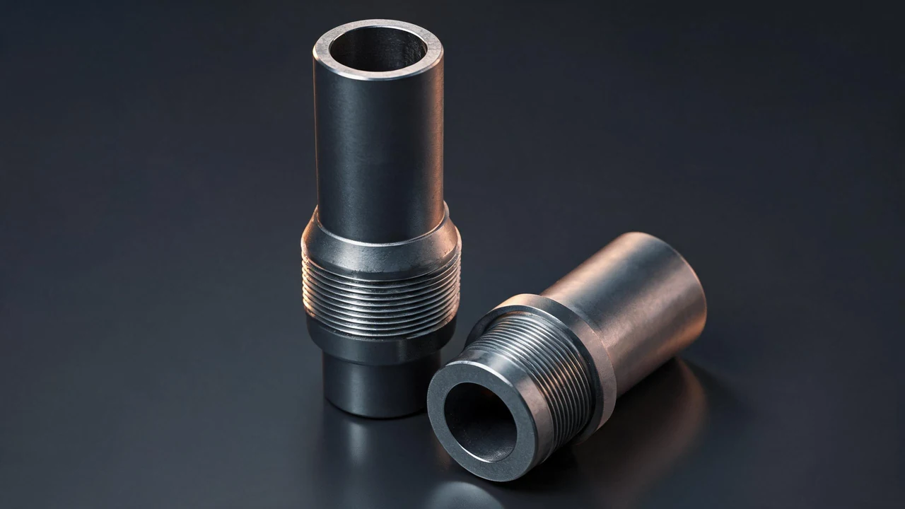 API 5CT casing joints with couplings, cut ends showing the wall thickness