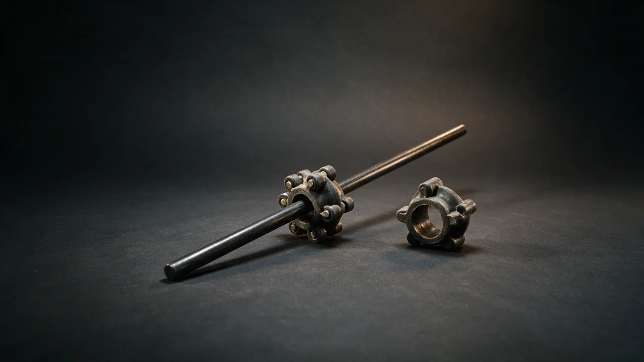 Sucker rod guide with a ring of small rollers around a rod
