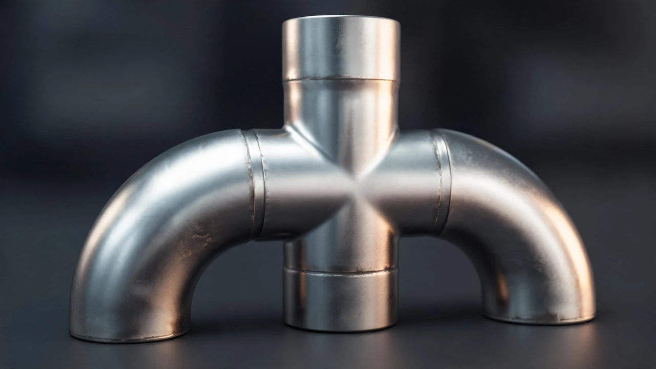 Stainless steel butt weld elbows and tees in a clean chemical or food processing pipeline