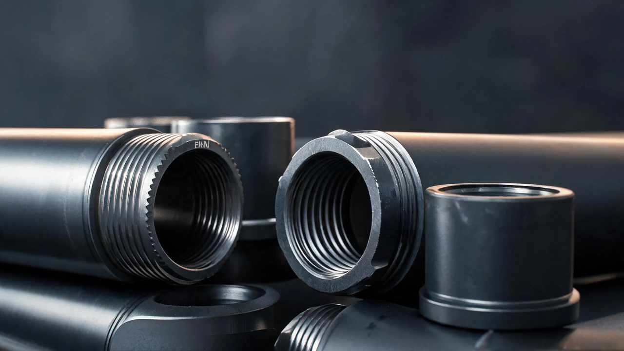 API 5CT N80 casing joints with couplings in an oil and gas well supply yard